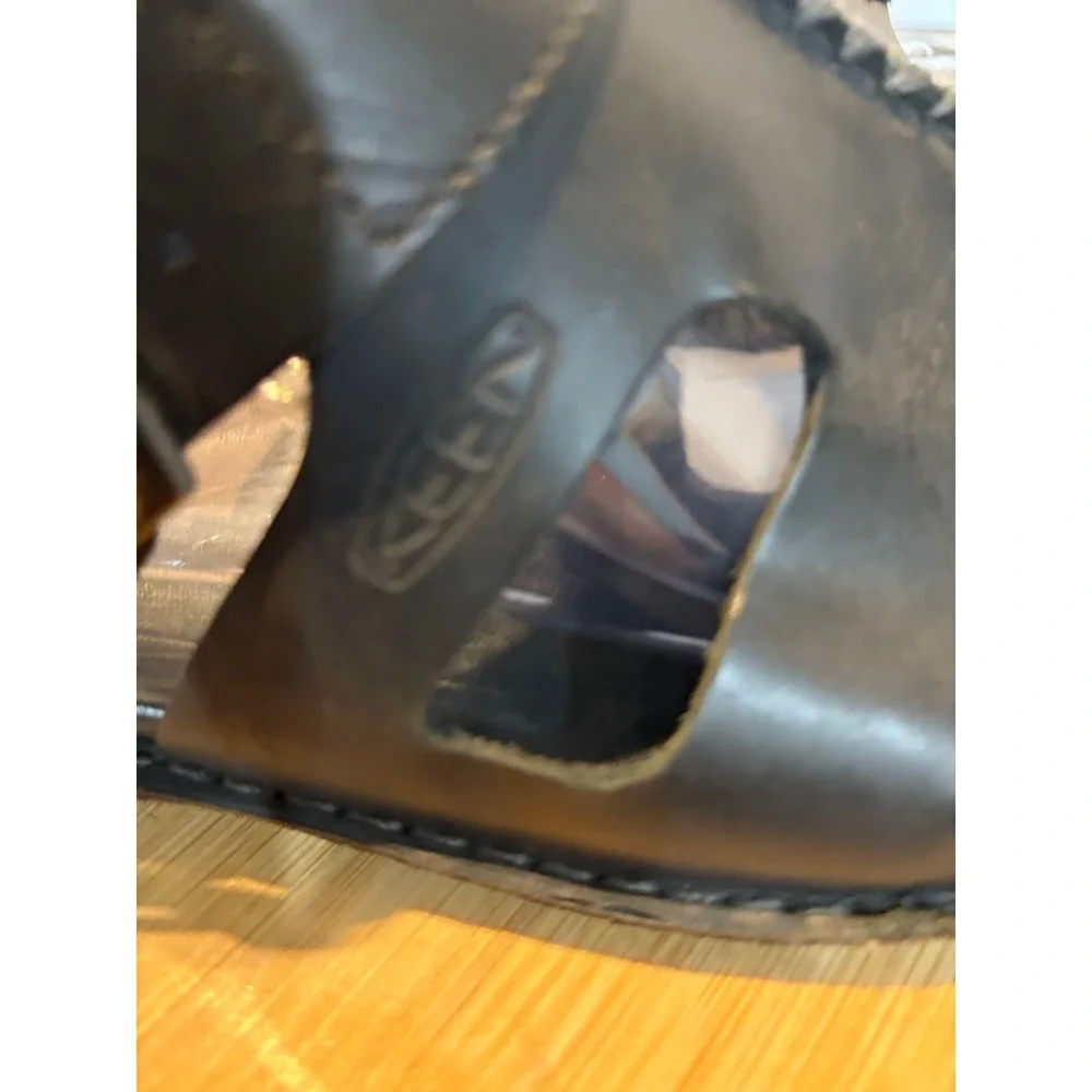Keen black leather